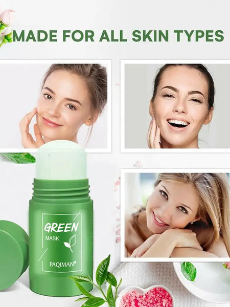 Green Tea Cleansing Stick Mask Face Clean Mask Shrink Pores Smoothing Skincare Moisturizing Deep Cleansing Mask Skin Care
