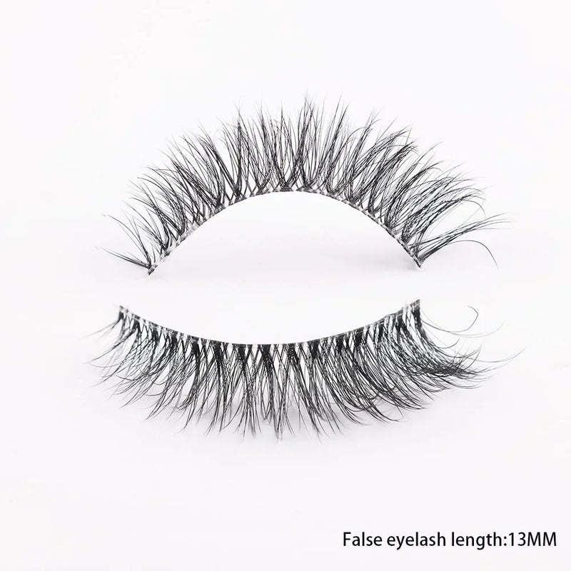 Clear Band Eyelashes Natural Fluffy 3D Mink Lashes D Curl  Volume Wispy False Eyelashes With Clear Band Soft  Reusable Lashes