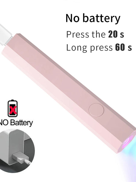 YIKOOLIN Mini Handheld UV Light Fast Gel Nail Drying Lamp for Home Salon Tools Professional Nail Phototherapy Flashlight Pen
