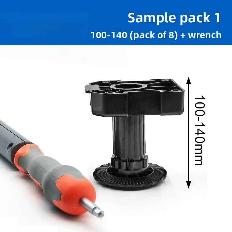 Byrne Cabinet Foot Leveling Tool Set — Adjustable Telescopic Wrench & Table Leg Support, 3 Sizes