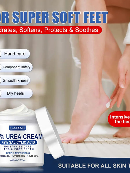 2PCS 60% Urea Cream for Hand & Foot, Suitable for Dry Hand & Foot，Moisturizing Cream Rich in Salicylic Acid and Glycerin
