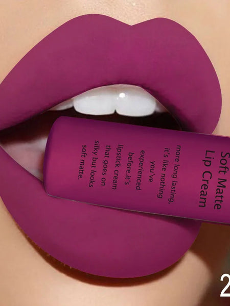 QIBEST Sexy Velvet Matte Lip Gloss Liquid Lipstick Lipgloss Beauty Red Nude Waterproof Long-lasting Lip Stain Makeup For Women