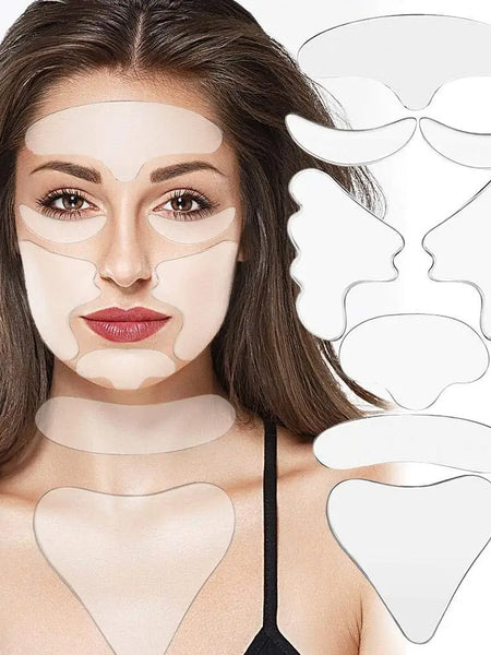 Reusable Silicone Face Neck Forehead Wrinkle Patches Anti-Wrinkle Facial Patches for Fine Line Overnight Use Smoother Appearance