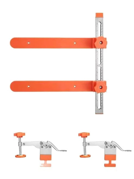 Drawer Slide Installation Jig — Adjustable Toggle Clamp Cabinet Hardware Jig with Scale Markings