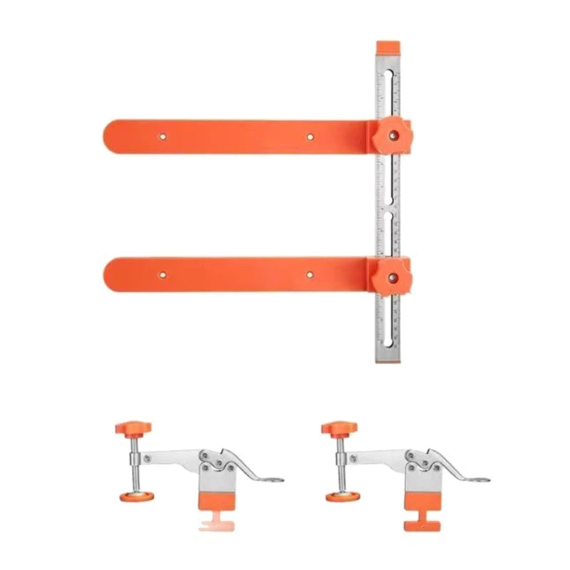 Drawer Slide Installation Jig — Adjustable Toggle Clamp Cabinet Hardware Jig with Scale Markings