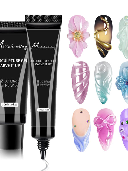 3D Gel Nail Art Modeling Gel Suitable for Nail Design DIY Nail Art for Painting&Molding&Sculpting And Halloween Decoration