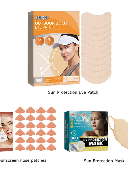 Outdoor UV Cut Eye Patch Nose Sunscreen Nose Patch Sunscreen Mask Soothing Sunscreen Face Protector Anti Sun For Skin Care