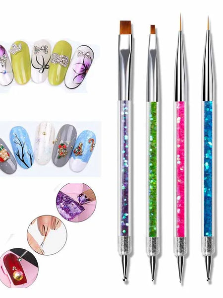 5Pcs Nails Art Dotting Pen Nails Brushes For Nails Art Accessories Tools Kits Nail Supplies For Professionals Manicure Set