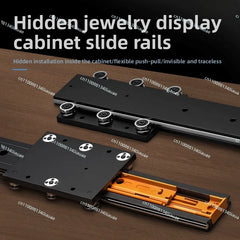 Invisible Damping Drawer Track for Jewelry Display Cabinet — Soft-Close Bottom-Mounted Slide