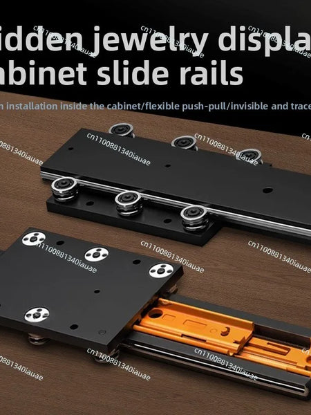 Invisible Damping Drawer Track for Jewelry Display Cabinet — Soft-Close Bottom-Mounted Slide