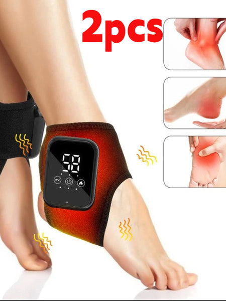 Electric Heat And Vibration Ankle Massager Infrared Hot Compress Therapy Ankle Massage Heated Wrap Support Brace Foot Protector