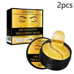 60PCS 24K Gold Eye Mask Anti Dark Circles Removal Eyes Bags Moisturizing Firming Eye Patches Eyes Skin Care Products