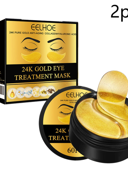 60PCS 24K Gold Eye Mask Anti Dark Circles Removal Eyes Bags Moisturizing Firming Eye Patches Eyes Skin Care Products