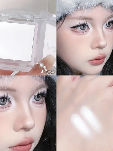 Monochrome Matte White Eyeshadow Makeup Waterproof Lasting Smoky Black Eye Makeup Natural Brighten Eyeshadow Highlighter Palette