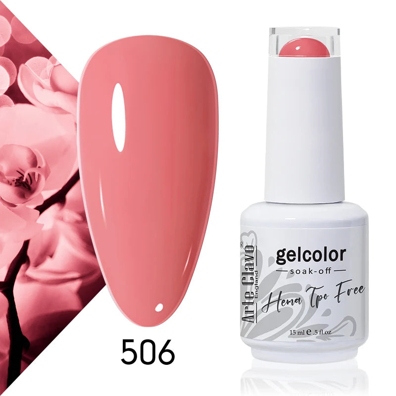 Arte Clavo Rose Red Color Series 15ml Gel Nail Polish Hot Sale Long Lasting Soak Off Varnish Hybrid Nail Art Top Bsae Maincure