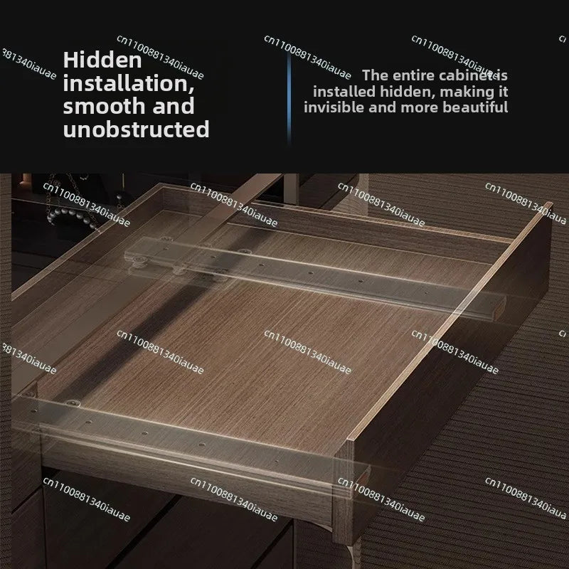 Invisible Damping Drawer Track for Jewelry Display Cabinet — Soft-Close Bottom-Mounted Slide