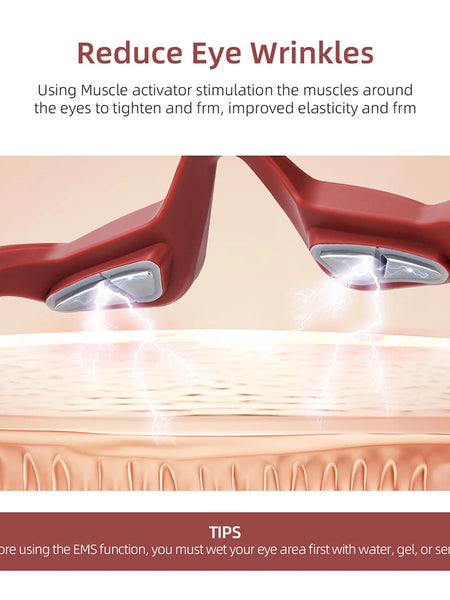 Red Eye Massager Under-Eye Glasses Massager Relieves Eye Fatigue Eyes Massage Glasses Eye Fatigue Relief Massager