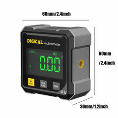 4-Side Magnetic Digital Angle Gauge with Laser — Electronic Protractor, Inclinometer & Slope Measuring Tool