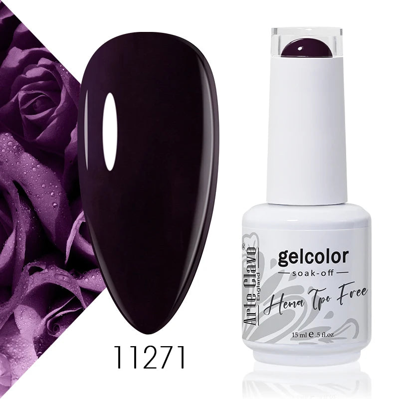 Arte Clavo Rose Red Color Series 15ml Gel Nail Polish Hot Sale Long Lasting Soak Off Varnish Hybrid Nail Art Top Bsae Maincure