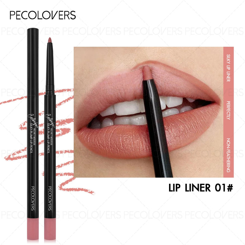 1PC Vibrant Colors Lipner Pen  Colorfast, Easy to Color, Waterproof, Lip Liner, Not Sticky, Lightness, Portable Travel Makeup