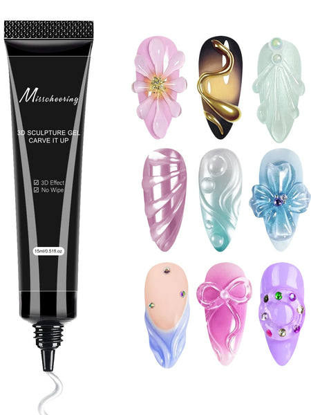 3D Gel Nail Art Modeling Gel Suitable for Nail Design DIY Nail Art for Painting&Molding&Sculpting And Halloween Decoration