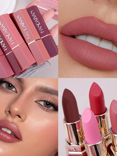 6colors Nude Velvet Lipsticks Waterproof Long Lasting Moisturize Lips Stick Not Fade Sexy Matte Lipstick Lip Gloss Women Makeup