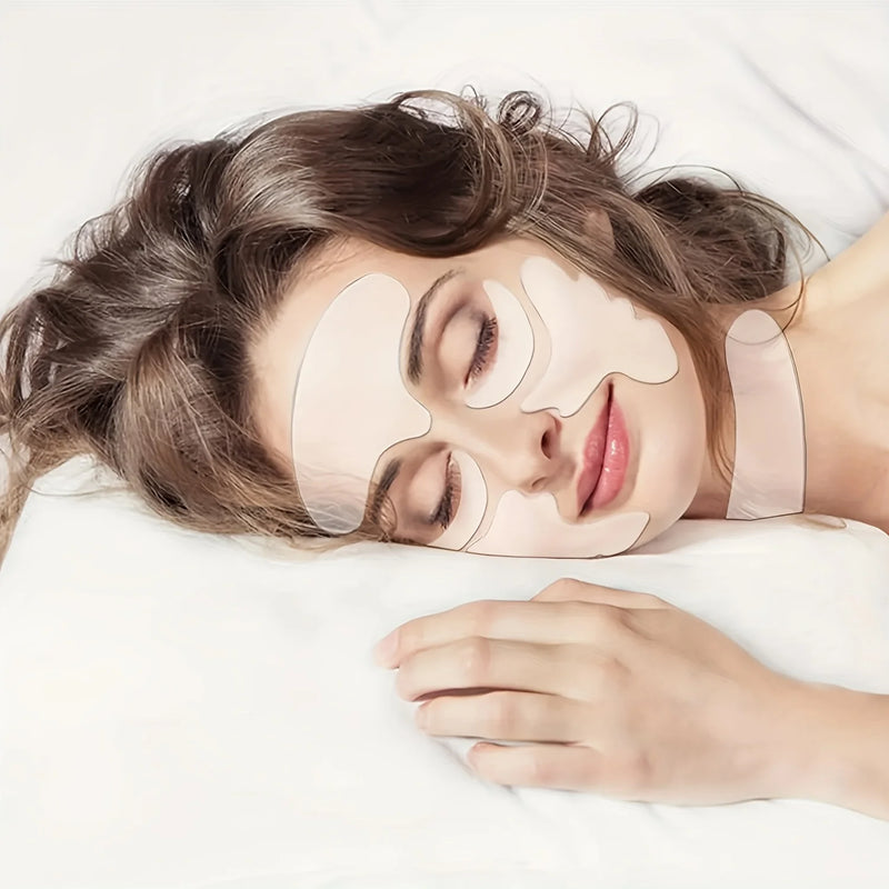 Reusable Silicone Face Neck Forehead Wrinkle Patches Anti-Wrinkle Facial Patches for Fine Line Overnight Use Smoother Appearance