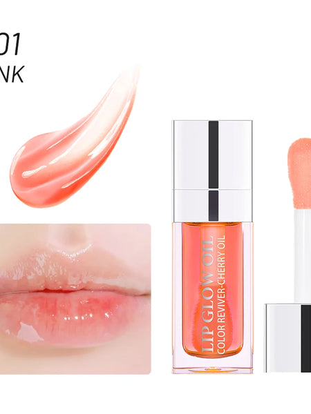 Crystal Jelly Moisturizing Lip Oil Plumping Lip Gloss Makeup Sexy Plump Lip Glow Oil Tinted Lip Plumper