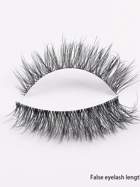 Clear Band Eyelashes Natural Fluffy 3D Mink Lashes D Curl  Volume Wispy False Eyelashes With Clear Band Soft  Reusable Lashes