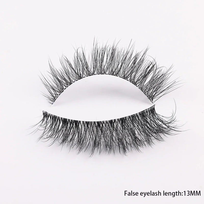 Clear Band Eyelashes Natural Fluffy 3D Mink Lashes D Curl  Volume Wispy False Eyelashes With Clear Band Soft  Reusable Lashes