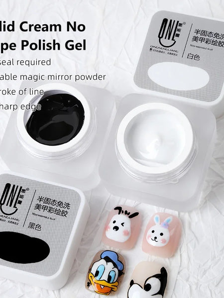 5ml Nail Art Painting UV Gel Polish Black White Colors 3D Flower Drawing Soak Off LED Paint Liner Cure Varnish Manicure Polish