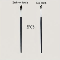 2pcs ultra-thin diagonal eyeliner brush set - fine diagonal eyeliner eyebrow brush, sickle ultra-thin diagonal flat angle,