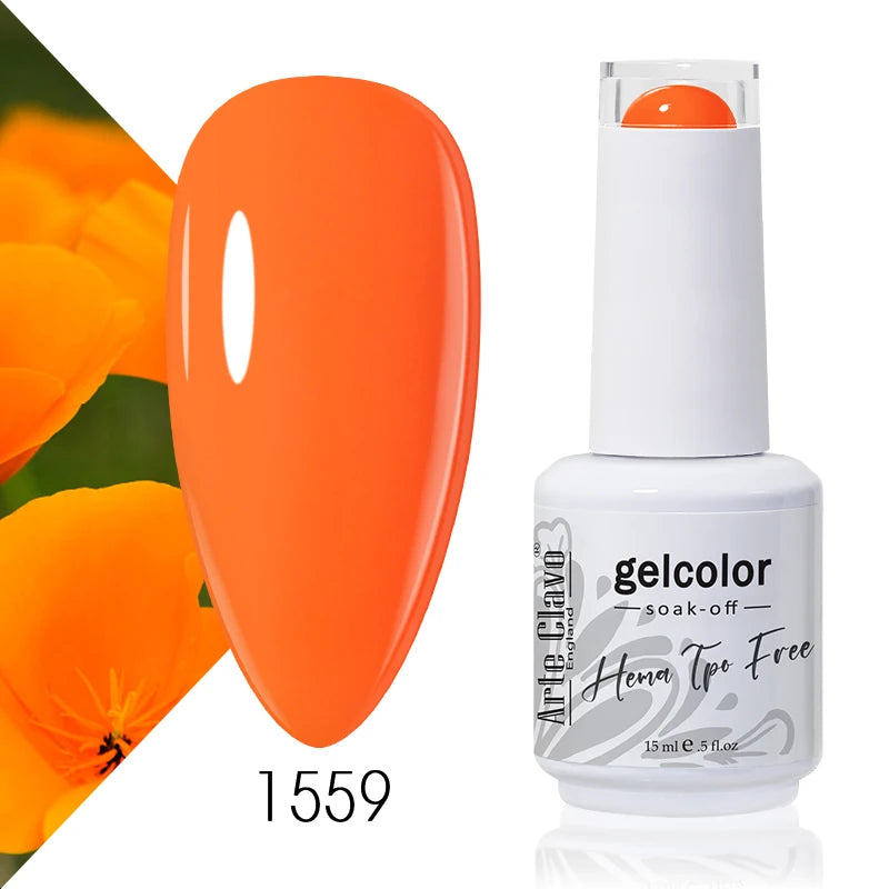 Arte Clavo Rose Red Color Series 15ml Gel Nail Polish Hot Sale Long Lasting Soak Off Varnish Hybrid Nail Art Top Bsae Maincure