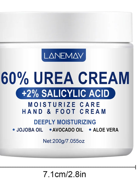 2PCS 60% Urea Cream for Hand & Foot, Suitable for Dry Hand & Foot，Moisturizing Cream Rich in Salicylic Acid and Glycerin