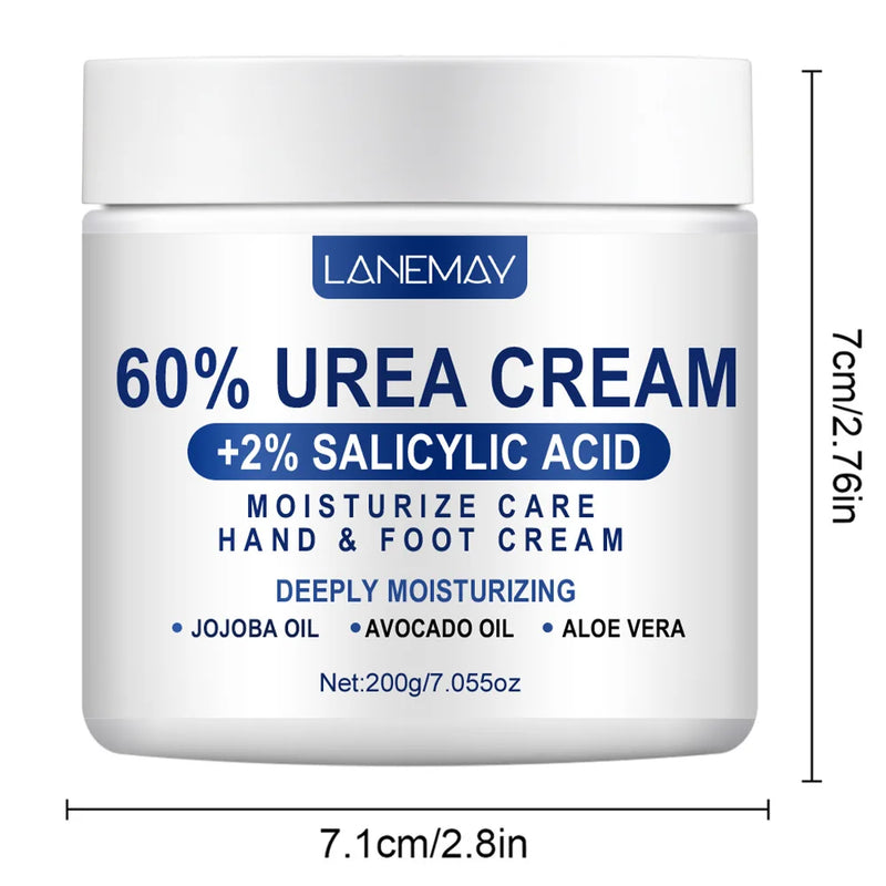 2PCS 60% Urea Cream for Hand & Foot, Suitable for Dry Hand & Foot，Moisturizing Cream Rich in Salicylic Acid and Glycerin