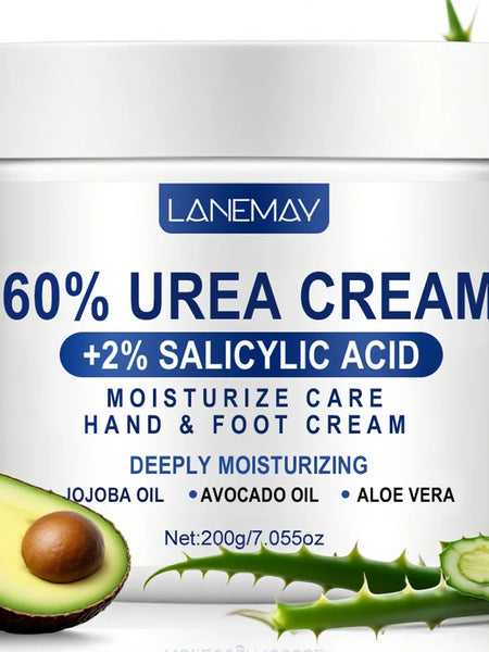 2PCS 60% Urea Cream for Hand & Foot, Suitable for Dry Hand & Foot，Moisturizing Cream Rich in Salicylic Acid and Glycerin