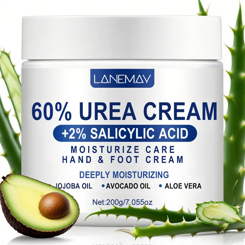 2PCS 60% Urea Cream for Hand & Foot, Suitable for Dry Hand & Foot，Moisturizing Cream Rich in Salicylic Acid and Glycerin