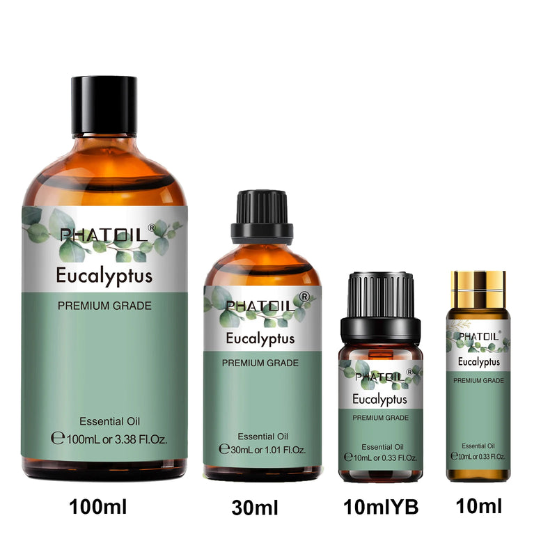 PHATOIL 1PCS Vanilla Peppermint Bergamot Eucalyptus Essential Oil 10ml/30ml/100ml Natural Plant Aromatherapy Essential Oils