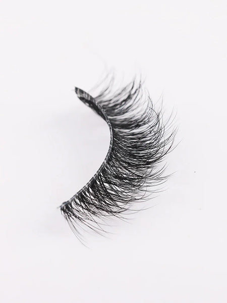 Clear Band Eyelashes Natural Fluffy 3D Mink Lashes D Curl  Volume Wispy False Eyelashes With Clear Band Soft  Reusable Lashes