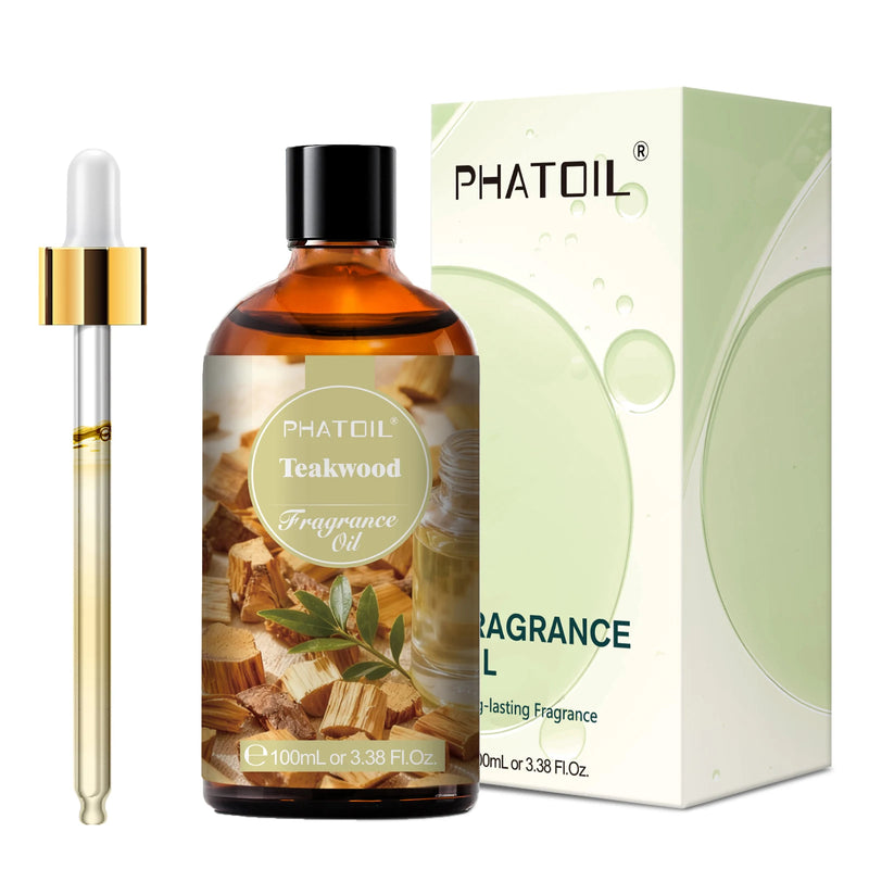 PHATOIL 100ml Oud Warmth Fragrance Oil For Diffuser Aromatherapy White Santa Teakwood Vanilla Amber Japanese Magnolia Aroma Oils