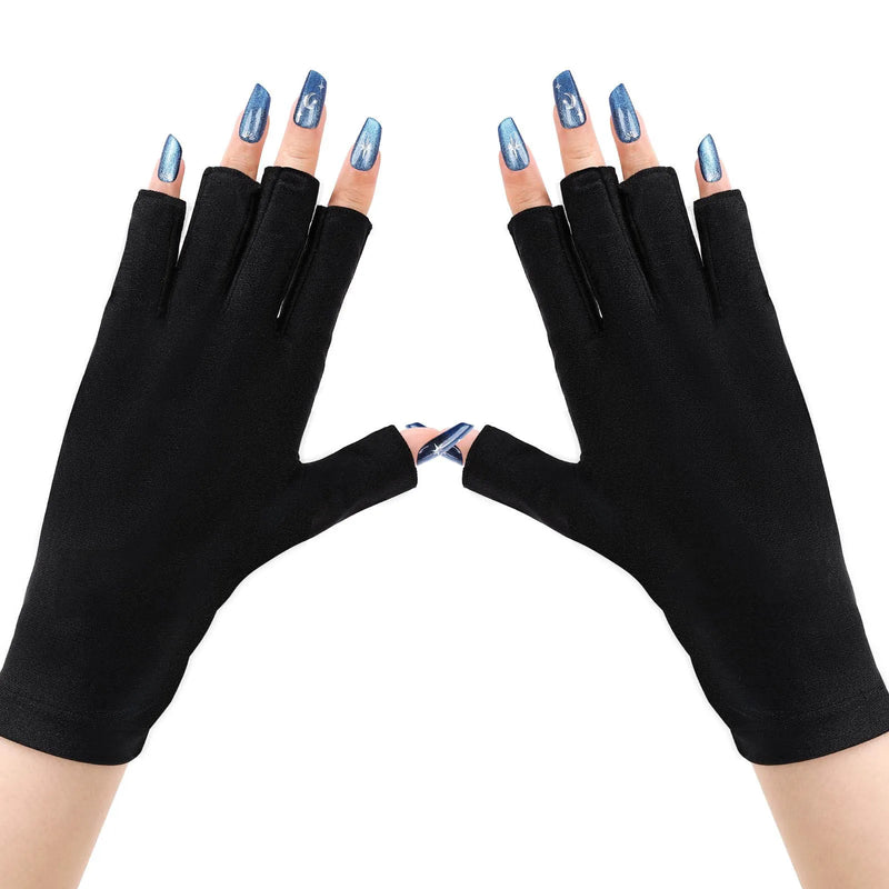 UV Gloves for Nail Lamp,Professional UPF50+ UV Protection Gloves for Manicures Nail Art,Fingerless Gloves That Shield Skin