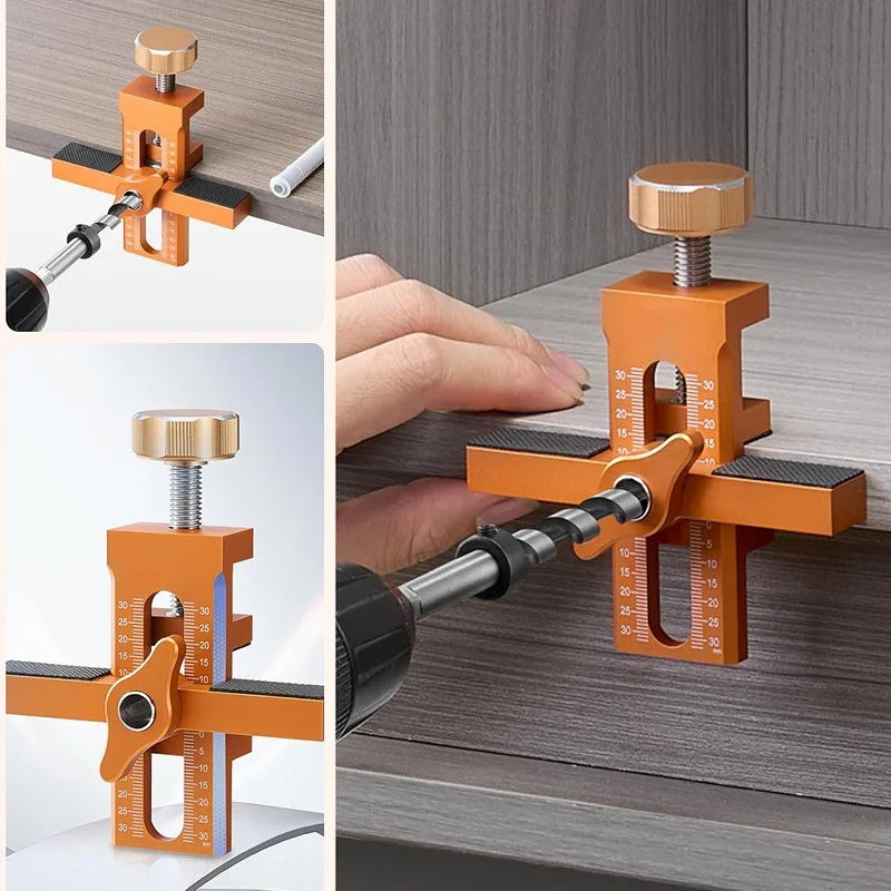 Cabinet Door Installation Jig — 2-in-1 Bidirectional Scale Drilling & Rebounding Positioning Tool, 3 Kit Options