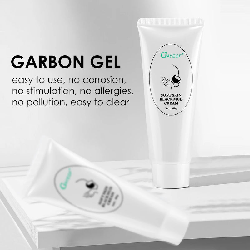 80g Black Mud Cream Face Mask for Skin Regeneration Facial Skin Care Deep Cleansing Carbon Laser Activated Nano Carbon Gel