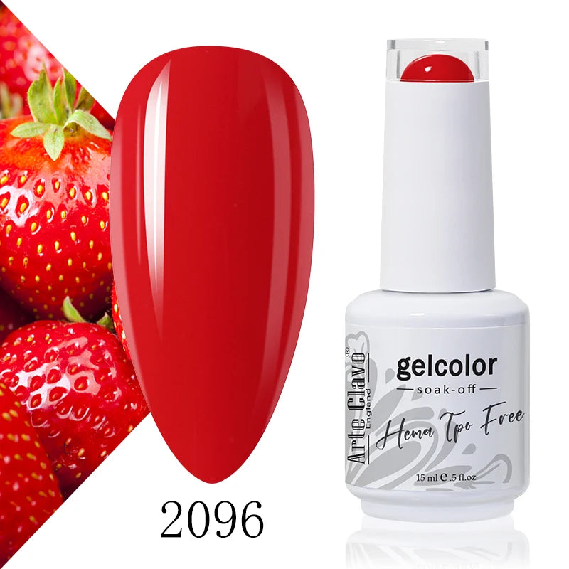 Arte Clavo Rose Red Color Series 15ml Gel Nail Polish Hot Sale Long Lasting Soak Off Varnish Hybrid Nail Art Top Bsae Maincure
