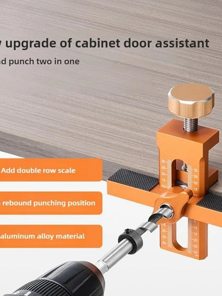Cabinet Door Installation Jig — 2-in-1 Bidirectional Scale Drilling & Rebounding Positioning Tool, 3 Kit Options