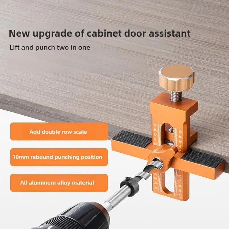 Cabinet Door Installation Jig — 2-in-1 Bidirectional Scale Drilling & Rebounding Positioning Tool, 3 Kit Options