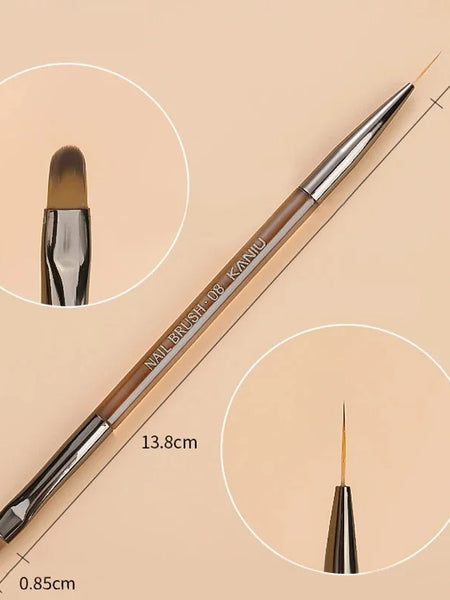 6/9/12/15/18mm Nail Art Liner Brush Metal Handle Painting Acrylic French Stripe Drawing Pen UV Gel Polish Nail Art Manicure Tool