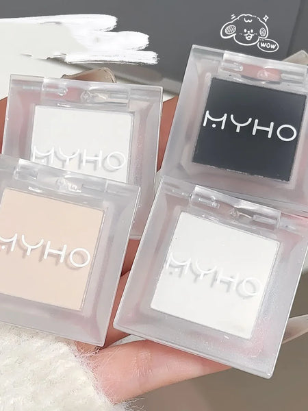 Monochrome Matte White Eyeshadow Makeup Waterproof Lasting Smoky Black Eye Makeup Natural Brighten Eyeshadow Highlighter Palette