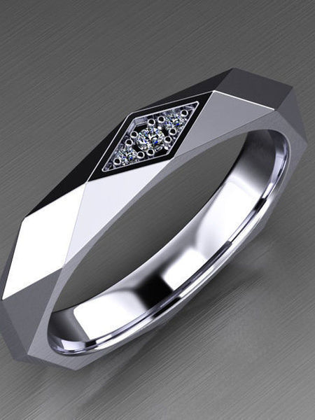 Simple Womens Ring With Real Gold Plating And Zircon Inlay