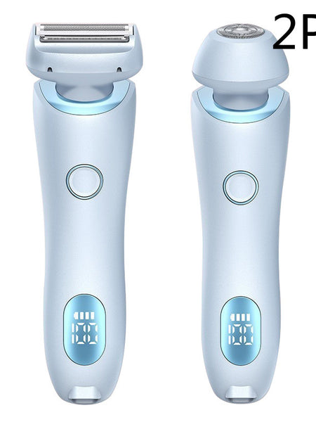 2 In 1 Hair Removal Epilator USB Rechargeable Trimmer Women Body Razor Face Leg Armpit Bikini Hand Pubic Shaver Hair Remover